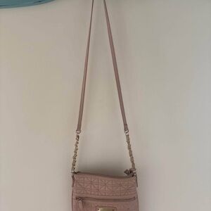 Nicole Pink Crossbody Bag with Adjustable Strap and Textured Finish